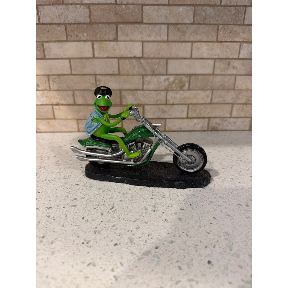Kermit Frog Easy Rider Motorcycle Statue Muppets Figure